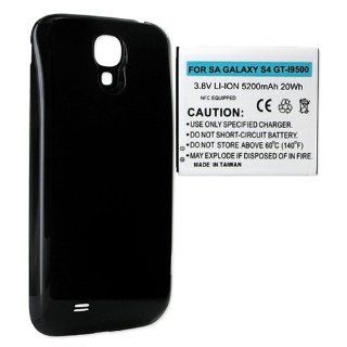Samsung SGH M919 Cell Phone Battery Ultra High Capacity Extended Battery (5200 mAh) Equipped With NFC   Replacement For Samsung Galaxy S4 Cellphone Battery   Includes A Black Cover Cell Phones & Accessories