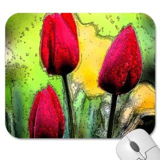 Mousepad   9.25" x 7.75" Designer Mouse Pads   Design Flowers   Tulips (MPFLT 122) Computers & Accessories