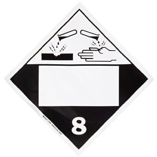 Brady 60387 10.75 x 10.75 inches, Pressure Sensitive Vinyl (B 946), Black on White DOT Vehicle PlaCards (1 Each ) Industrial Warning Signs