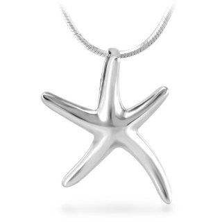 925 Sterling Silver Beautiful Starfish Pendant with Necklace Snake Chain 18'' Women Jewelry Jewelry