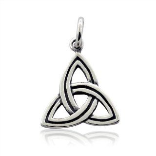 .925 Sterling Silver Triquetra Celtic Endless Knot Pendant Charm Jewelry