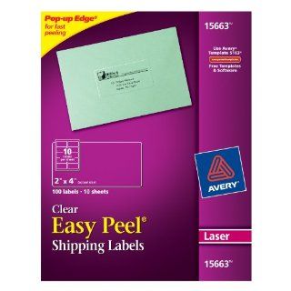 Avery Clear Easy Peel Shipping Labels for Laser Printers, 100 Labels (15663) 