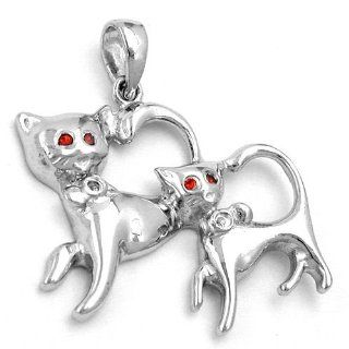 Schmuck Juweliere pendant, 2 cats, silver 925 Jewelry