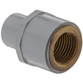 GF Piping Systems CPVC to Brass Transition Pipe Fitting, Adapter, Schedule 80, Gray, 1/2" NPT Female x SPG