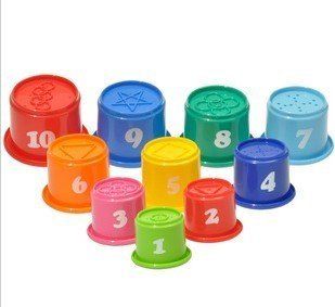 Big Dragonfly Children's Educational Toys a Set of 10 Fun and Colorful Stacking Cups Safe and Interesting Baby Learning Toy (Pakage in Chinese)  Baby Shape And Color Recognition Toys  Baby