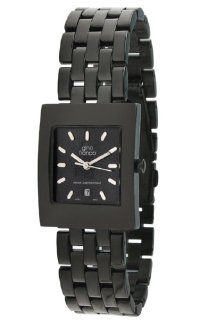 gino franco Men's 927BK Square Gunmetal Ion Plated Bracelet Watch Watches