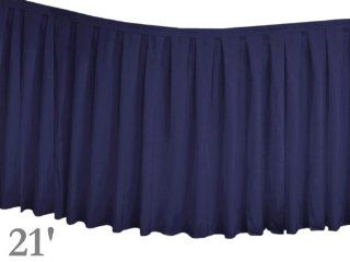 21 feet x 29" Polyester Banquet Table Skirt   Navy Blue   Tablecloths