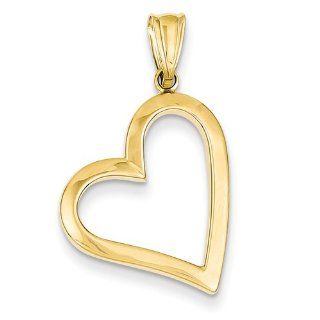 14k Hollow Heart Pendant Jewelry