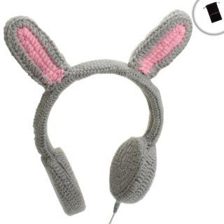 BunnyPHONES Kids / Childrens Crocheted Animal Rabbit Ear Stereo Headphones with Accessory Bag for Samsung Galaxy S4 / S IV , LG Nexus 4 , Motorola DROID RAZR MAXX HD , Nokia Lumia 920 , 928 and More Smartphones Electronics