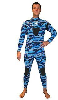 3mm Camouflaged Full Suit w/ Gun Pad Camo Wetsuit Fullsuit Free Dive Freedive Free Diving Freediving Suit Gear Equipment Wet Suit Authorized Dealer Full Warranty Scuba Dive Diving Diver  Sports & Outdoors