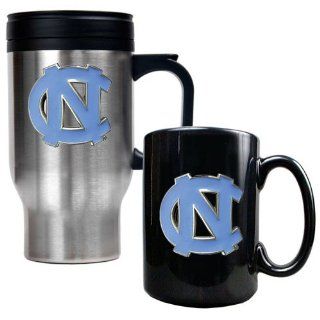 North Carolina Tar Heels Ncaa Stainless Travel Mug And Ceramic Mug Set  Sports Fan Travel Mugs  Sports & Outdoors