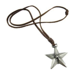 Men's Retro Five pointed Star Cowboy Punk Pendant Adjustable Necklace Jewelry