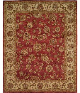 HRI Palace Red   Ivory 7'6" x 9'6" Area Rugs  