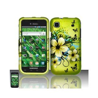 Green Flower Hard Cover Case for Samsung Galaxy S Vibrant 4G SGH T959 SGH T959V Cell Phones & Accessories