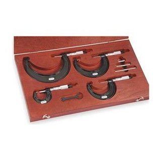 Micrometer Set, 0 to 4 In, 0.0001 In