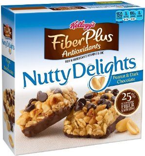 Kellogg's Fiber Plus Nutty Delight Bar, Peanut and Dark Chocolate, 6.3 Ounce  Nutrition Bars  Grocery & Gourmet Food