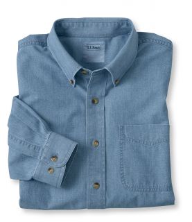 Easy Care Chambray Sport Shirt, Slightly Fitted