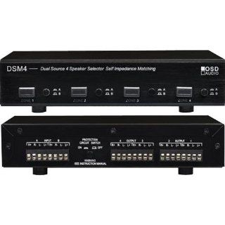 OSD Audio DSM4 4 Zone Dual Source Speaker Selector with Impedance Protection Electronics