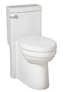 Porcher 96010 28.001 Solutions One Piece Compact Elongated High Efficiency Water Closet with Slow Close Seat, White   One Piece Toilets  