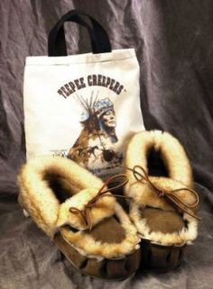 Tan Sheepskin Teepee Creeper Slippers With Sole (600) Shoes