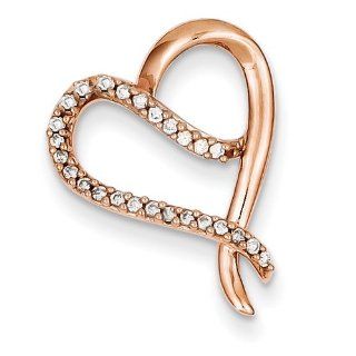 14k Rose Gold Diamond Heart Pendant   JewelryWeb Jewelry