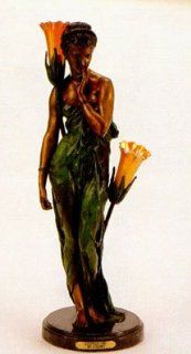 32"H "Egyptian Girl" (Left Facing) Solid Bronze Sculpture Lamp   by Colinet   Statues