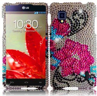 For Sprint LG Optimus G LS970 Full Diamond Bling Cover Case Violet Lily Accessory Cell Phones & Accessories
