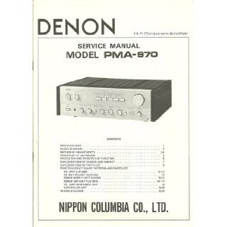 Denon Model PMA 970 Service Manual Denon Books