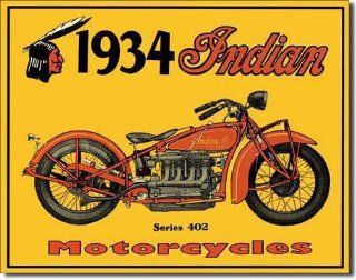 WMU   Tin Sign  1934 Indian Motorcycles   Decorative Signs