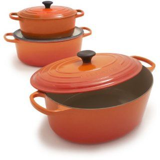 Le Creuset Signature Flame Oval French Oven LS2502 2502, 5 qt. Dutch Ovens Kitchen & Dining