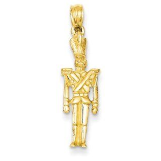 14k Yellow Gold Polished 3 D Toy Soldier Pendant. Metal Wt  1.55g Jewelry