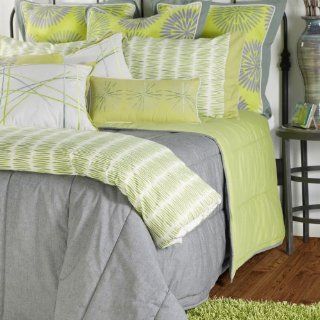 Aragon 11 Piece Comforter Set in Gray / Lime Green Size King   Lime Green Comforter Set Queen
