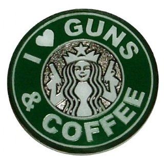 I Love Guns & Coffee Challenge Coin  Outdoor Backpack Accessories  Sports & Outdoors