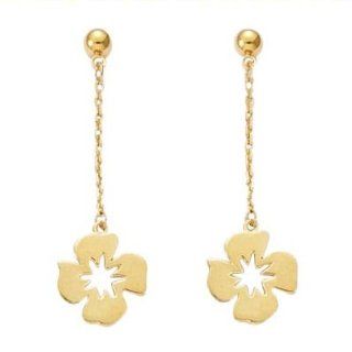 So Chic Jewels   18K Gold Plated Flower Chain Drop Earrings Dangle Earrings Jewelry