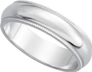 Platinum 5mm Milgrain Band   Size 9 Wedding Bands Jewelry