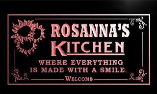 ps975 r Rosanna's Personalized Welcome Kitchen Bar Wine Neon Light Sign  