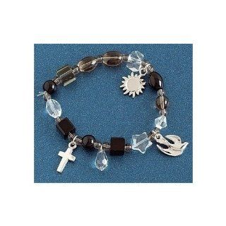 Memorial Story Bracelet/Black&Clear Beads Jewelry
