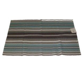 NorthCrest Turquoise Blue & Brown Stripe Throw Rug Woven Cotton Accent Mat 27x45   Bath Rugs