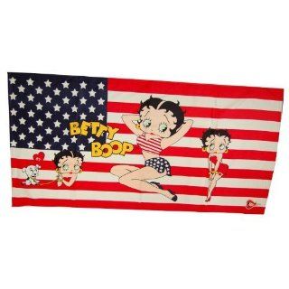Betty Boop American Flag 3 Betty's   Fiber Reactive Pool/Beach/Bath Towel  