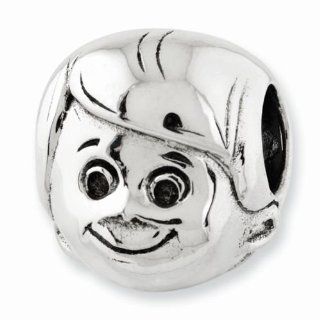 Sterling Silver Reflections Little Boy's Head Bead QRS982 Jewelry