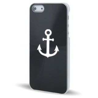 Apple iPhone 5 5S Black 5C544 Aluminum Plated Hard Back Case Cover Anchor Cell Phones & Accessories