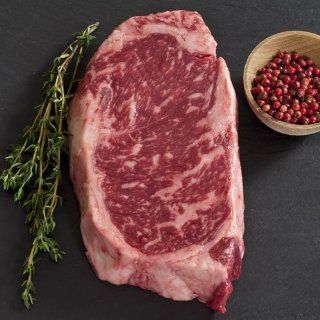 Wagyu Beef New York Strip Steak   Marble Grade 8   Whole, Cut To Order   11 lbs cut to 3/4 inch steaks  Wagyu Kobe  Grocery & Gourmet Food