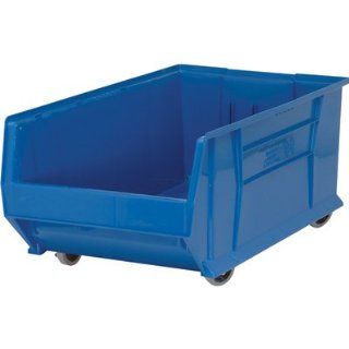Quantum QUS985MOB Plastic Storage Stacking Hulk Container, 30 Inch by 18 Inch by 15 Inch, Blue, Case of 1   Open Home Storage Bins