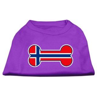 Mirage Pet Products 14 Inch Bone Shaped Norway Flag Screen Print Shirts for Pets, Large, Purple  Pet Apparel 