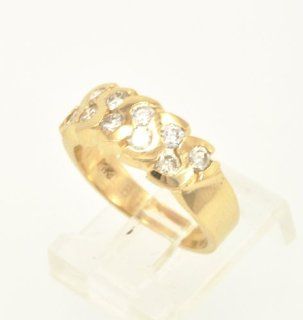 14K Yellow Diamond Fancy Band Rings Jewelry