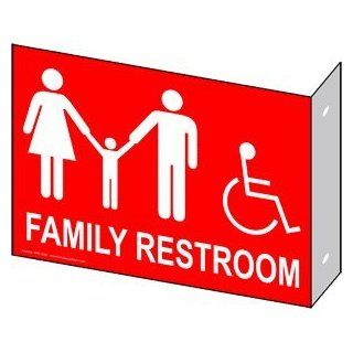 ADA Family Restroom Sign RRE 7035Proj WHTonRed Restrooms  Business And Store Signs 