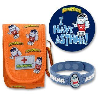 AllerMates Asthma Prep Kit with Inhaler Case Wristband, Orange, Small Health & Personal Care