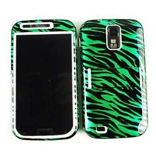 Samsung Galaxy S II S2 S 2 / SGH T989 T Mobile TMobile / Hercules Green and Black Zebra Animal Skin Transparent Design Hybrid Snap On Jelly Skin Gel and Hard Protective Cover Case Kickstand / Kick Stand Cell Phone (Free by ellie e. Wristband) Everything E