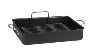 T fal A8579784 Specialty Nonstick Dishwasher Safe PFOA Free Roaster Cookware, 16.5 x 13.5 x 3 Inch, Gray Roasting Pans Kitchen & Dining