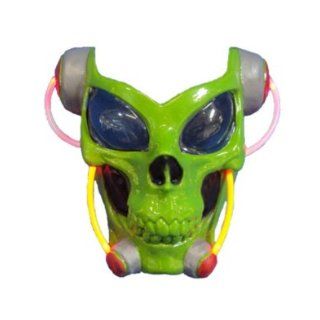 Adult's Green Skull Light Up Alien Costume Accessory Mask Clothing
